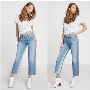 7 for all Mankind Kiki Jean Frayed Hem Vintage Wythe Crop Wide Leg 7fam